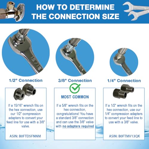 Filtration Warehouse FW Speed Fit 3/8 x 3/8 x 1/4 or 3/8 Inch DUAL O-Ring Stainless Steel Angle Stop Adapter Valve, US Company! Push to Connect Plumbing Fitting, with Clip, Compare to ASVPP1LF or ASVPP2LF (1/4" One-Pack) - Image 3