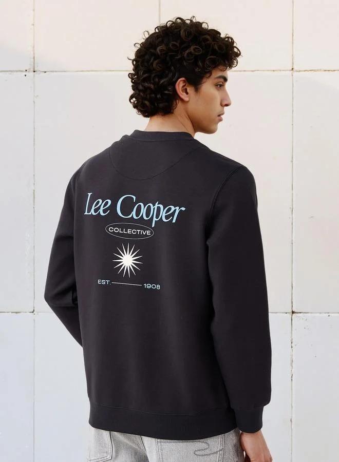 Lee Cooper Men Regular Fit Logo Print Cotton Sweatshirt