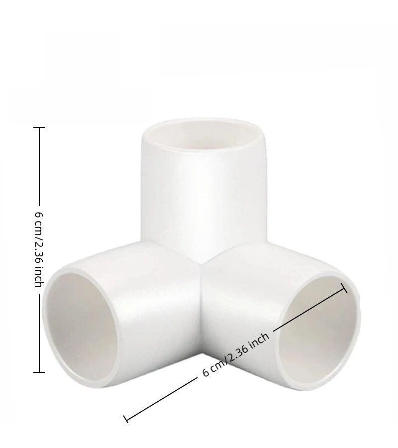 4 قطع من تركيبات PVC 1 بوصة 3 اتجاهات كوع تي 90 درجة للبيوت البلاستيكية وأثاث الخيام - Image 4