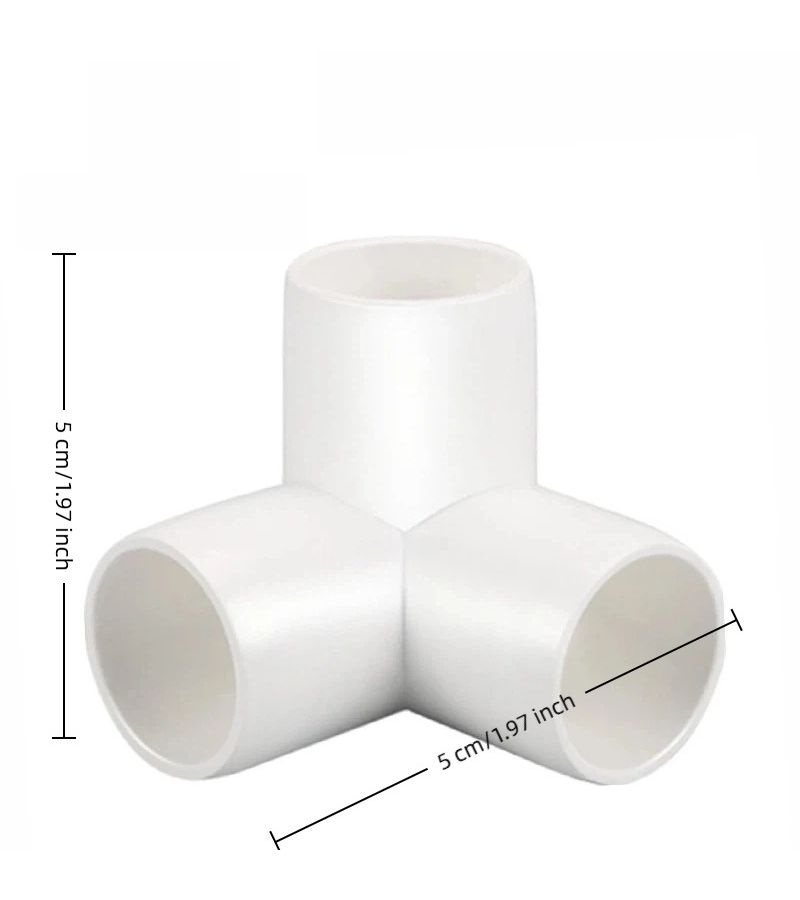 4 قطع من تركيبات PVC 1 بوصة 3 اتجاهات كوع تي 90 درجة للبيوت البلاستيكية وأثاث الخيام - Image 2