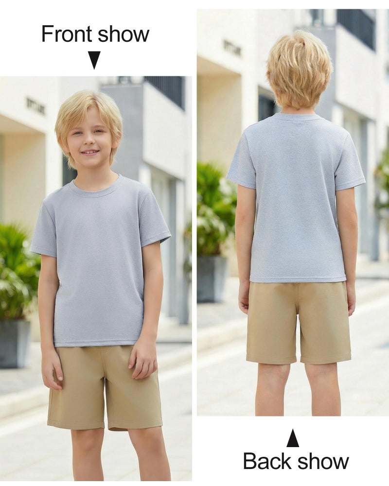 Jecson 5 Pack Boys T Shirts Boys Clothes Boys' Tops, Tees & Shirts Boys Plain T Shirts Soft Crewneck Top Tees Shirts Boys Clothes Size 10-12 Youth - Image 5