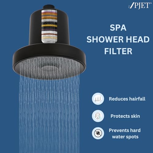 PJET SPA SHOWER FILER | SHOWER HEAD FILTER FOR HARD WATER | CONTROLS HAIRFALL | 15 STAGES FILTERATION | REDUCES CHLORINE & IMPURITIES (BLACK) - Image 4