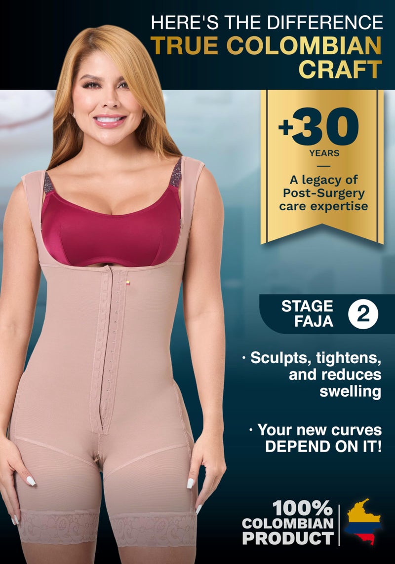 Sonryse PS211 Tummy Tuck Compression Garment for Women Fajas Colombianas Reductoras y Moldeadoras Stage 2 Faja Cocoa Large - Image 2