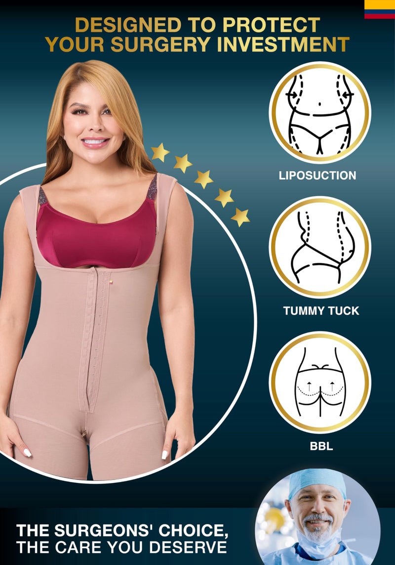 Sonryse PS211 Tummy Tuck Compression Garment for Women Fajas Colombianas Reductoras y Moldeadoras Stage 2 Faja Cocoa Large - Image 5