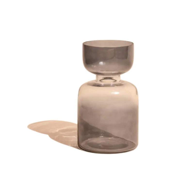 Muun Home Muun Home Tall Tinted Handblown Glass Flower Vase - Slate Grey