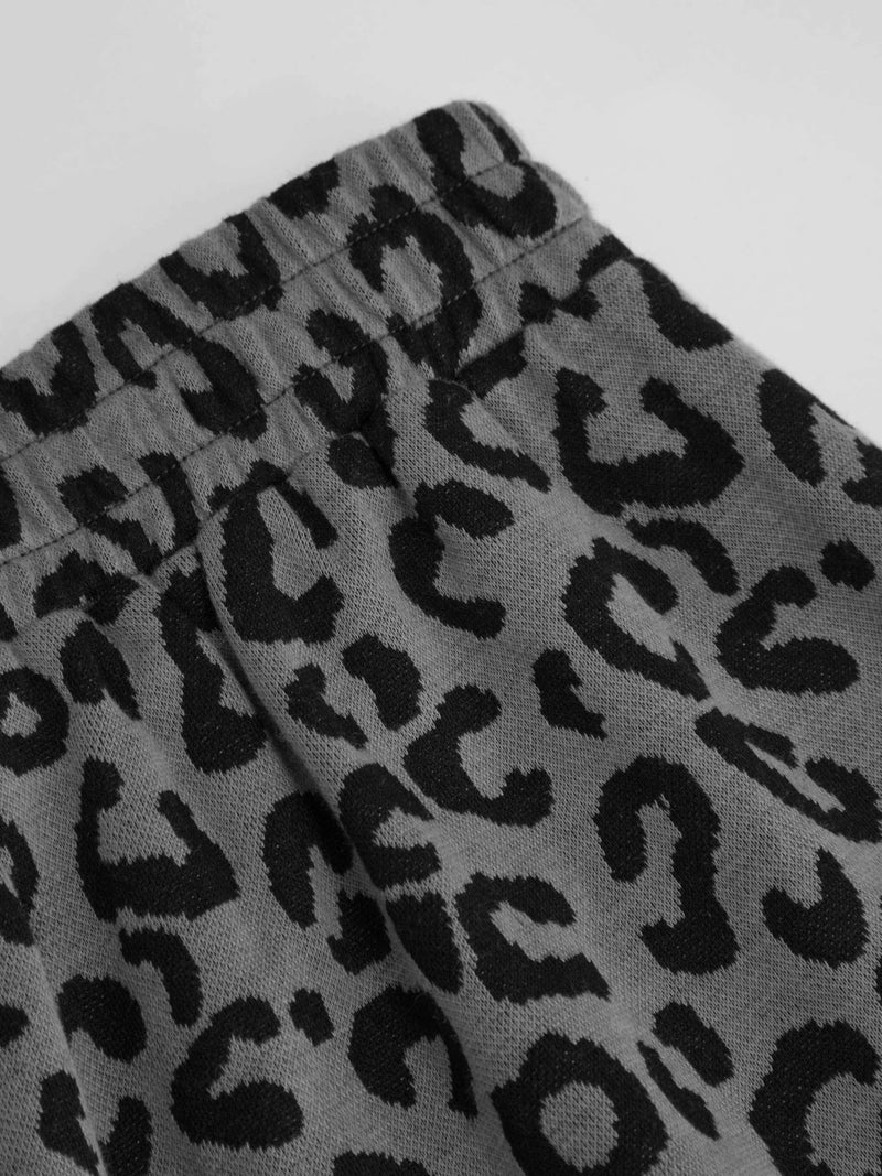 CIDER Women Leopard Print Wide Leg Lounge Pants Sweatpants Elastic Waist Casual Trousers with Pockets - Image 2