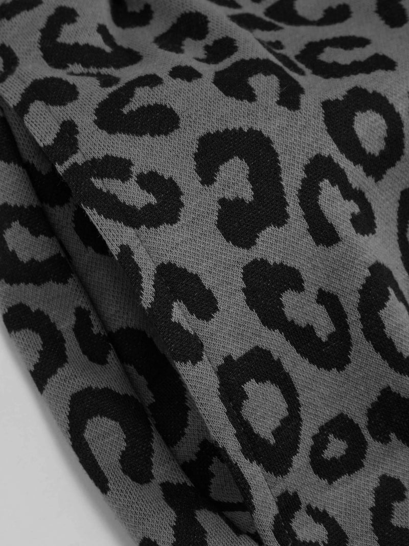 CIDER Women Leopard Print Wide Leg Lounge Pants Sweatpants Elastic Waist Casual Trousers with Pockets - Image 4