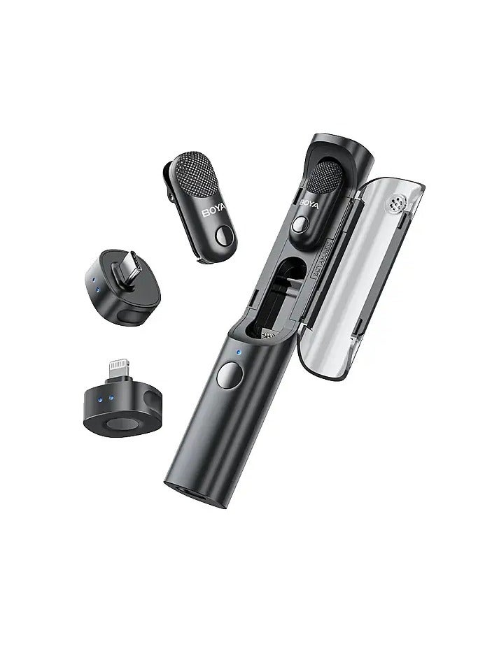 BOYA Magic: World’s 1st AI-Powered Transformable Wireless Microphone for Creators -  {USB-C + Lightning} 1to2 + Charging Case - Image 1