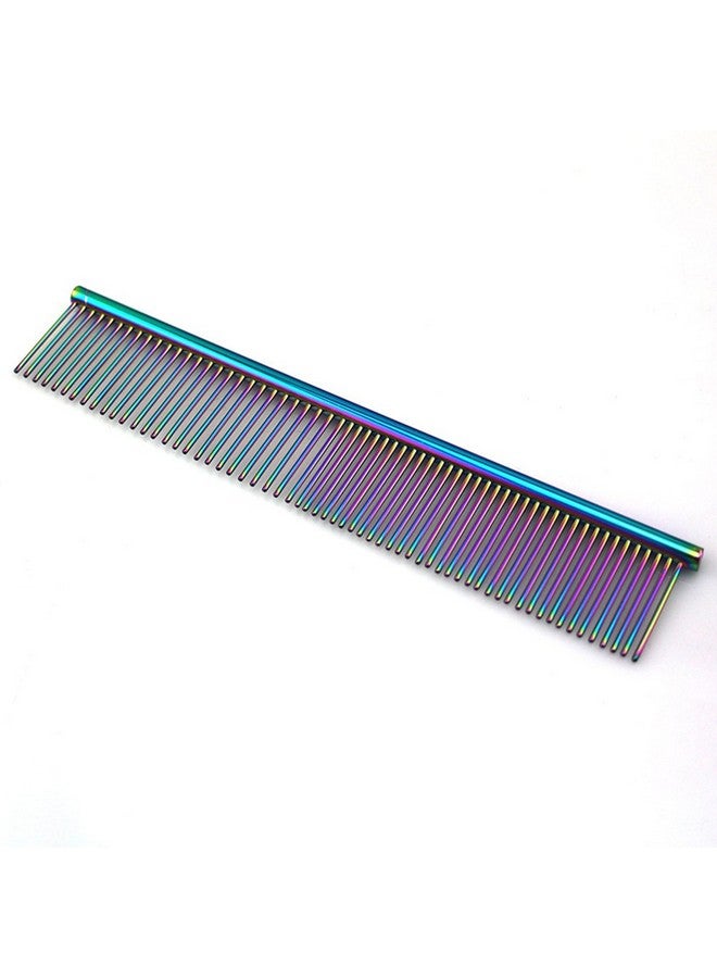 Grtdrm ZoCr Stainless Steel Pet Comb for Dogs Cats, Pet Grooming Comb with Different Spaced Rounded Teeth (Colorful) - Image 1