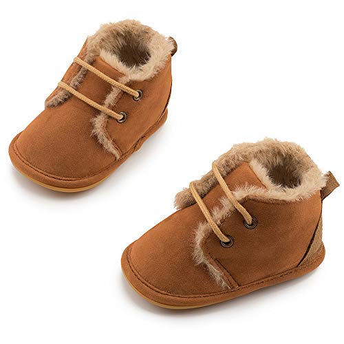 Meckior Baby Booties Newborn Infant Unisex Baby Girls Boys Velvet Rubber Anit-Slip Sole Shoes Toddler Fleece Cozy Winter Warm Prewalker Boots - Image 4