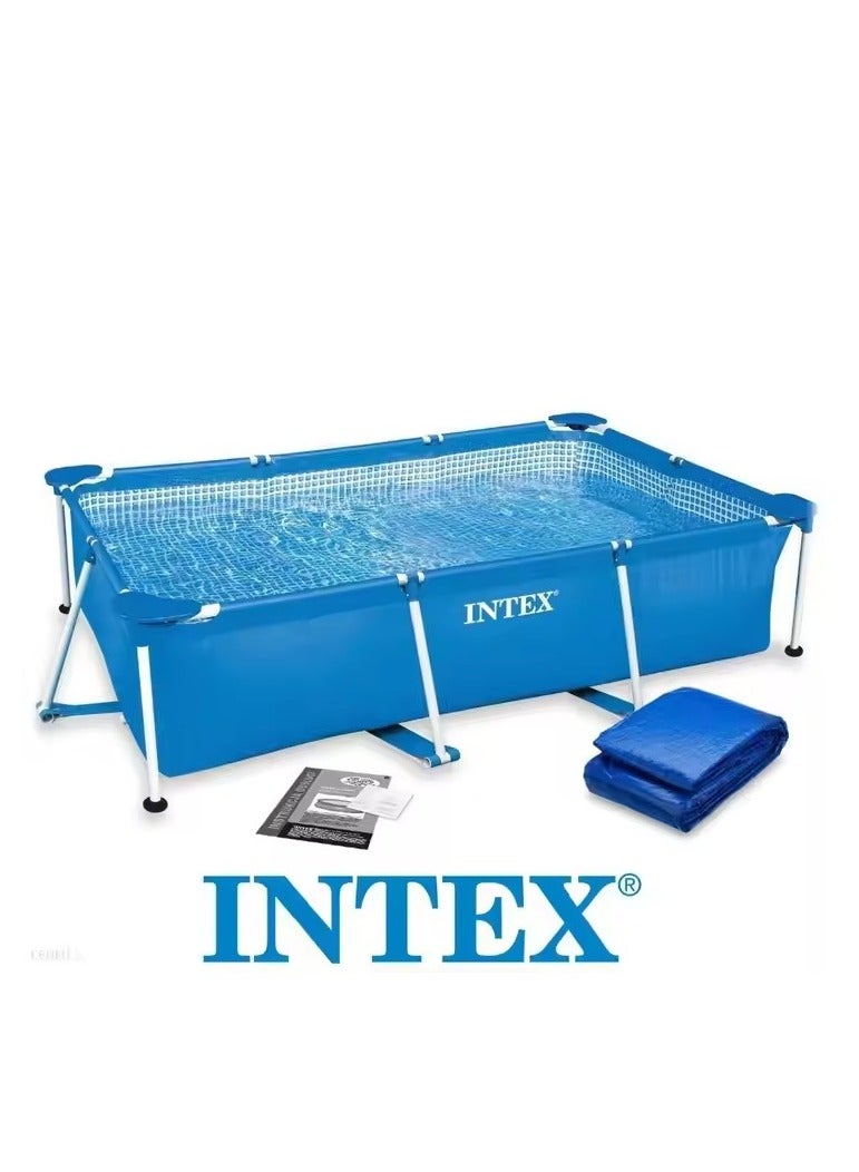 INTEX Superior Strength And Longer Durability Sturdy Rectangular Unisex Frame Swimming Pool Blue Summer Fun Water Play 260x160x65cm - Image 3