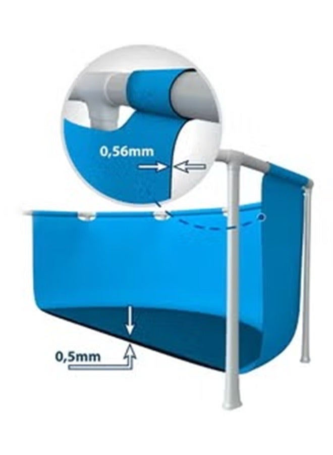 INTEX Superior Strength And Longer Durability Sturdy Rectangular Unisex Frame Swimming Pool Blue Summer Fun Water Play 260x160x65cm - Image 2