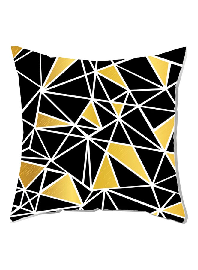 NIBEMINENT Geometric Pattern Cushion Cover Black/Yellow/White