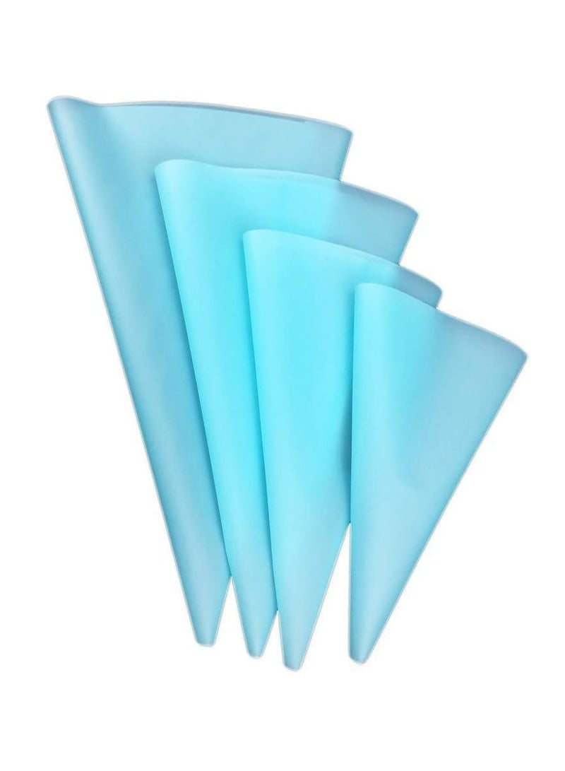 Oasisgalore 4 Sizes Reusable Piping Bags Icing Pastry Bag Set，Cake Decoration Bags for Kitchen Baking(Blue)  - Image 1