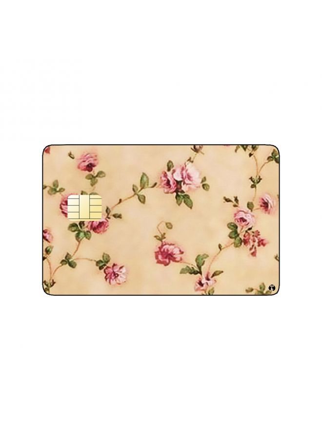 RKN PRINTED BANK CARD STICKER Beautiful Pink Roses Drawing - Image 2