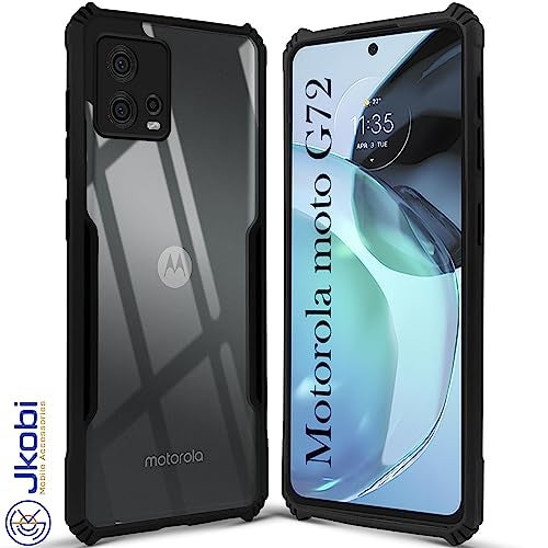 Jkobi Back Cover Case for Motorola Moto G72 5G (Shockproof with Polycarbonate Clear Panel | Professional Black) - Image 5