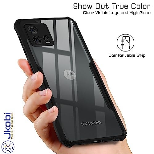 Jkobi Back Cover Case for Motorola Moto G72 5G (Shockproof with Polycarbonate Clear Panel | Professional Black) - Image 3