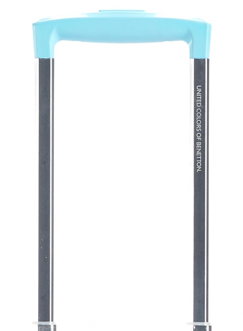 UNITED COLORS OF BENETTON BNTA-204 24Inch- Checked Luggage with TSA Lock| Material- Acrylonitrile Butadiene Styrene| Adjustable Trolley Handle | Smooth Dual Wheels 360degree rotate| Light Blue - Image 4