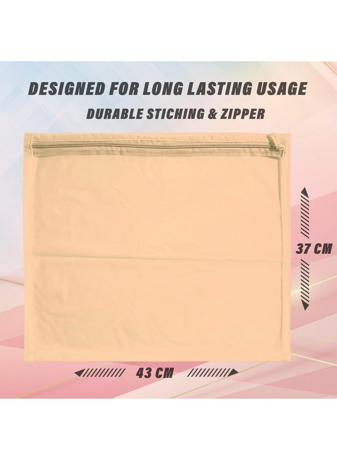 Kuber Industries Kuber Industries Clothes Organizer For Wardrobe (Pack of 24) - Single Storage Organizer For Saree | Salwar Suit | Lehenga Chunni - Dress Organizer For Wardrobe - Single Saree Covers With Zip (Beige)  - Image 3