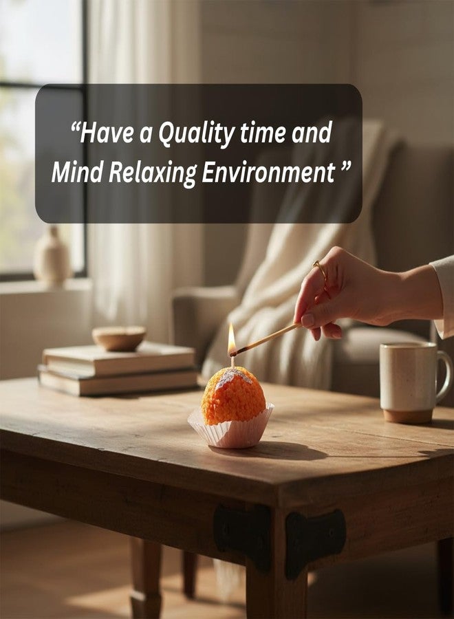 AAURAFUL شموع لادو عطرية من أورافول (مجموعة من 6 قطع) - شموع معطرة مصنوعة يدويًا مستوحاة من الحلويات الهندية التقليدية || شموع موتيشور لادو || شمعة زينة مصنوعة من شمع الصويا 100% - Image 5