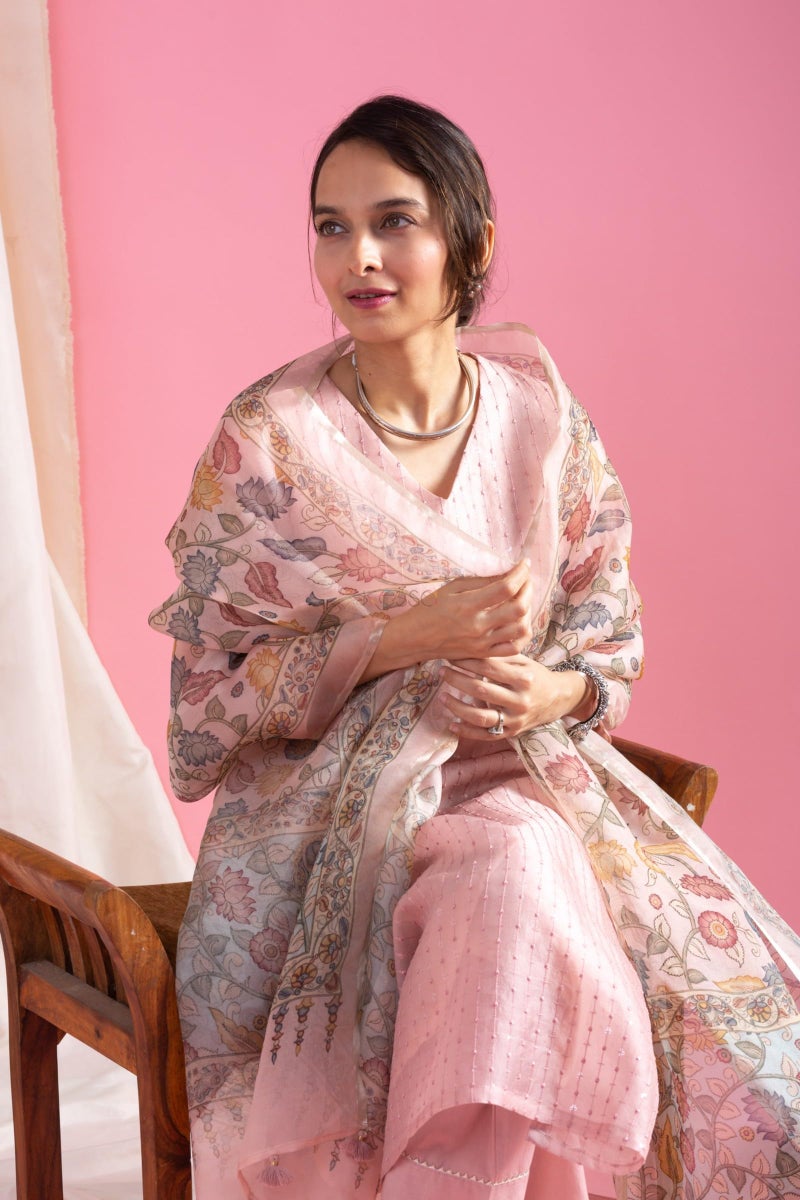 YASHIKA طقم كورتا نسائي 6XL دوباتا تشاندرى أبيض قطن أني ديزاينر طقم نسائي للمناسبات جايبور فارسي سلوار - Image 5