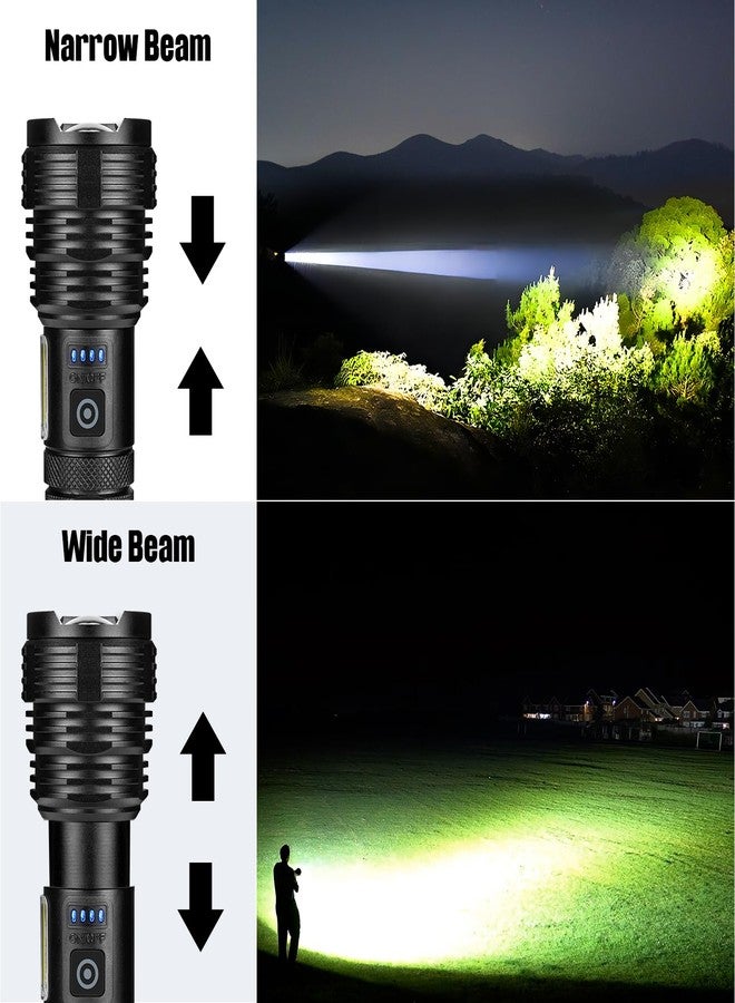 BERCOL Flashlight LED Rechargeable Flashlights High Lumens, 99,000 LM Super Bright Powerful Flashlight, High Powered Flash Lights Waterproof Handheld Flashlights for Home Camping Hiking(2 Pack) - Image 5