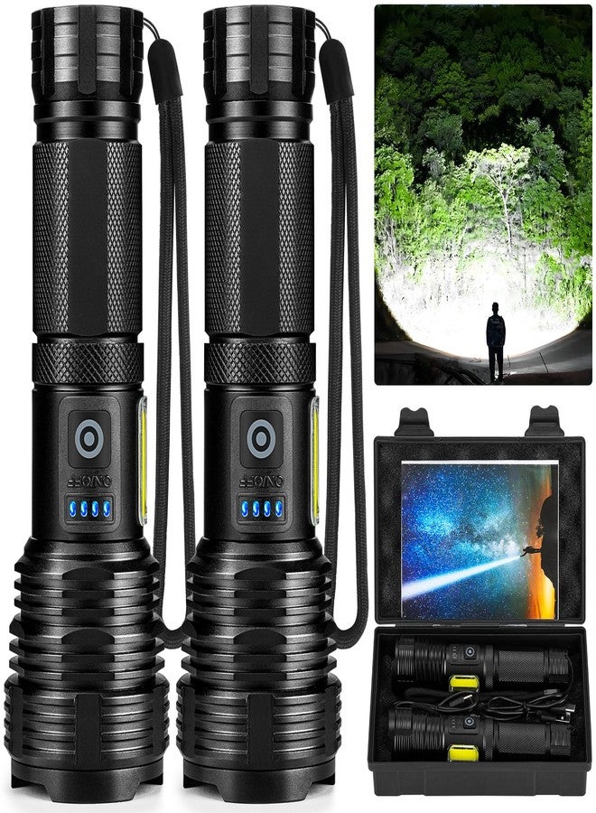 BERCOL Flashlight LED Rechargeable Flashlights High Lumens, 99,000 LM Super Bright Powerful Flashlight, High Powered Flash Lights Waterproof Handheld Flashlights for Home Camping Hiking(2 Pack) - Image 1