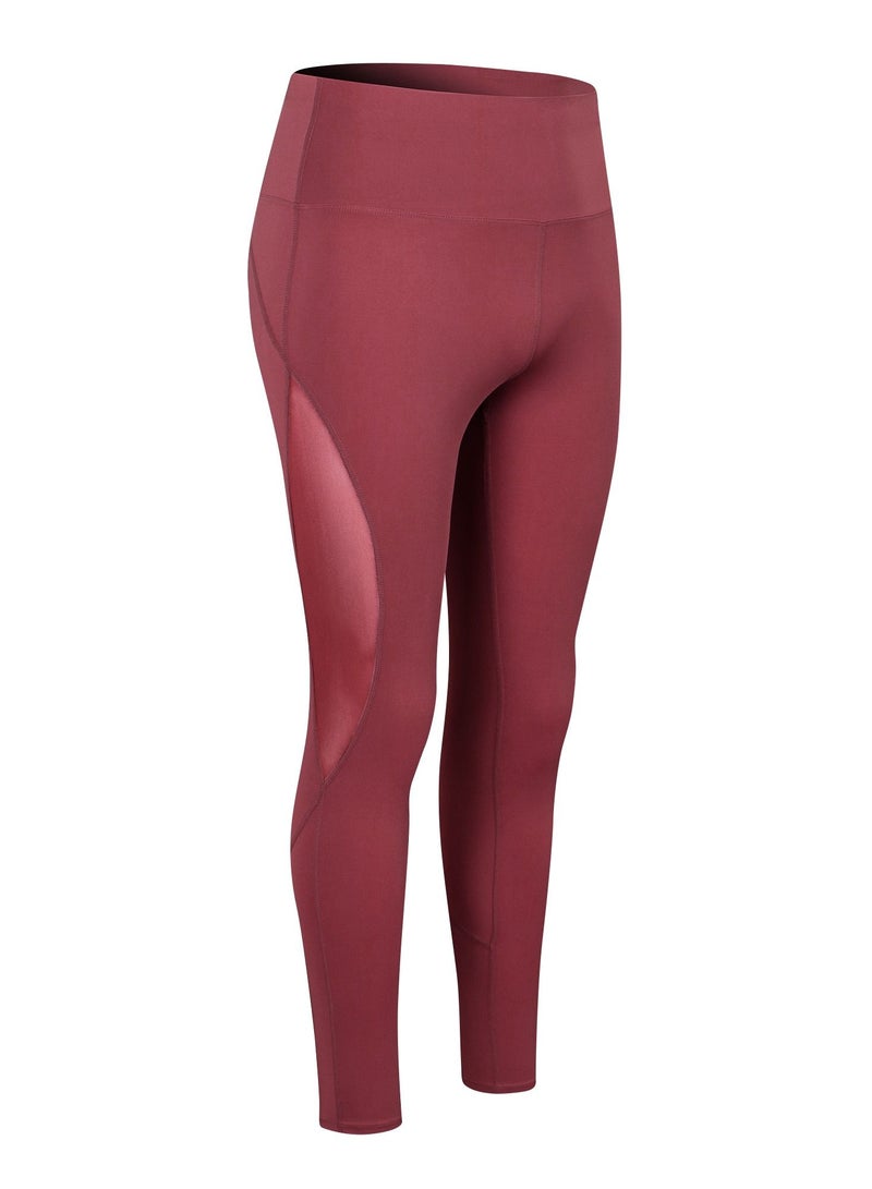 Loquat Women Quick Dry Breathable Elastic Pants Burgundy  - Image 1