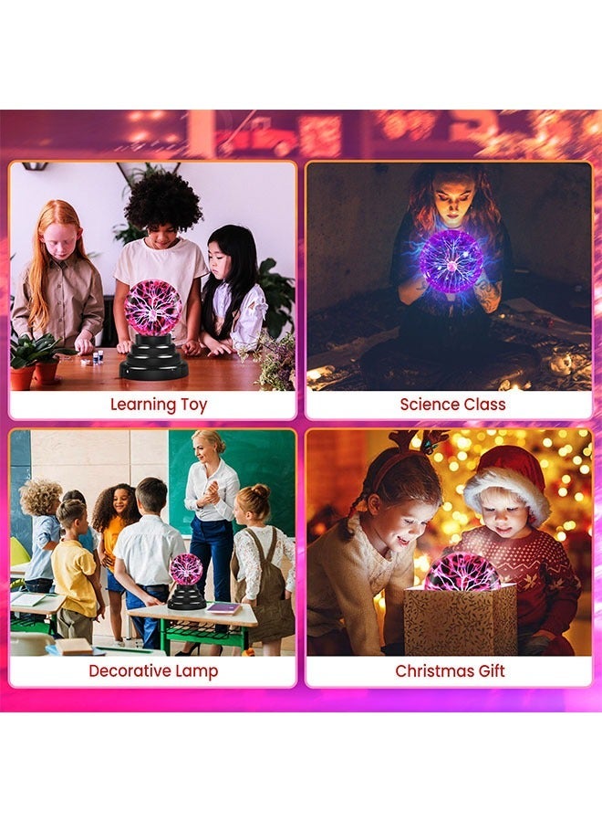 3 inch Plasma Ball Science Toy for Kids Touch Sensitive Globe Decorative Lamp Novelty Halloween Christmas Gift - Image 4