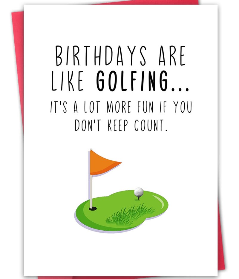 ATTLVV Funny Golf Birthday Card for Men Women,Happy Birthday Gift for Golfer,Golf Birthday Card for Husband Boyfriend Dad Brother boss - Image 1
