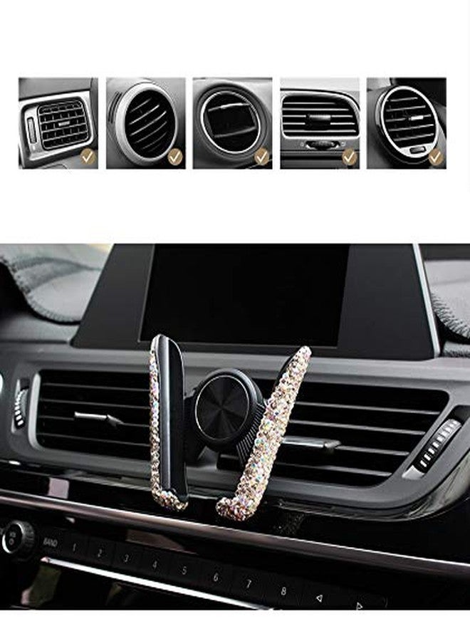 Bestbling Luxury Fashionable Convenient Bling Rhinestone Crystal Car Dash Air Vent Slip-On Adjustable Phone Holder for Easy View GPS Screen (Silver M Holder) - Image 5