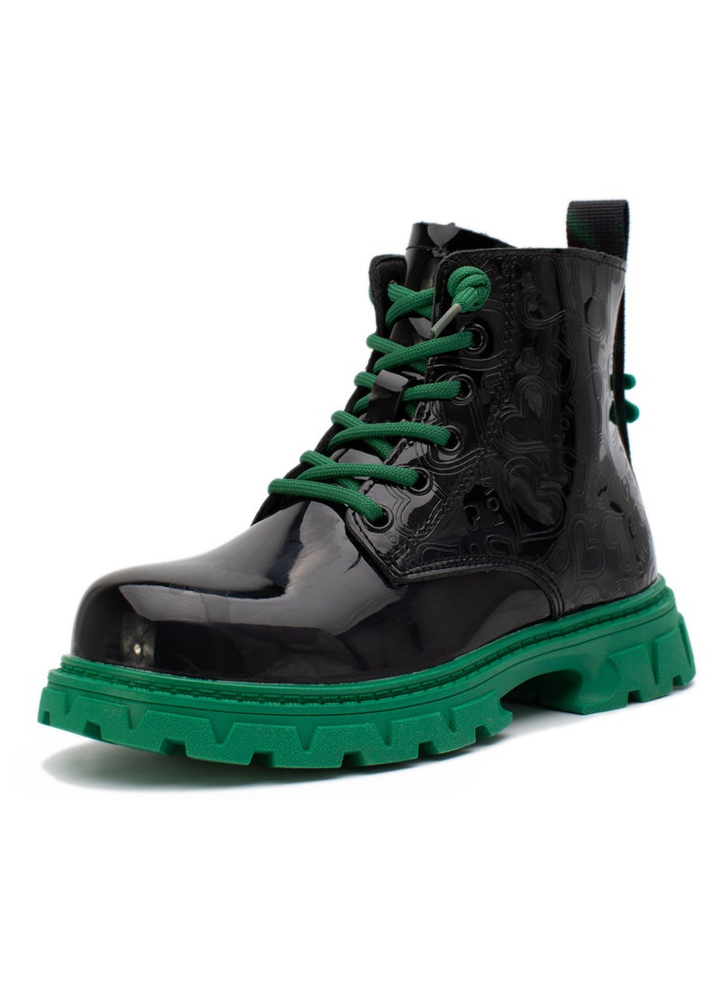 Lucky Kids Lucky Kids Classic Lace Up & Side Zipper Unisex Kids Ankle Boots With Non-slip Anti Skid Soles For Outdoor Walking & Fashion  - Image 2