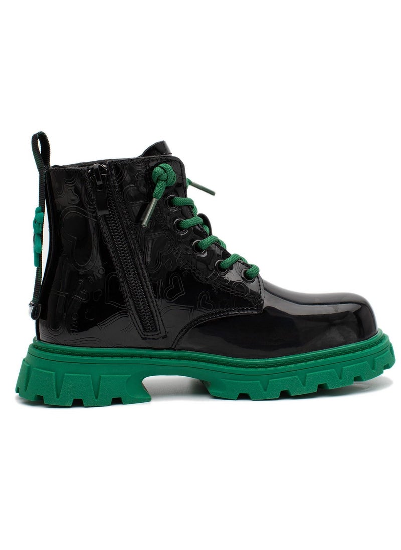 Lucky Kids Lucky Kids Classic Lace Up & Side Zipper Unisex Kids Ankle Boots With Non-slip Anti Skid Soles For Outdoor Walking & Fashion  - Image 1