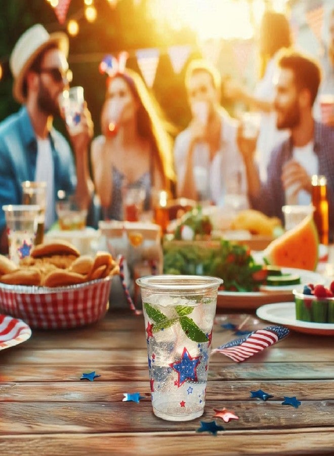 Party Essentials Soft Plastic 16-Ounce Printed Party Cups, Patriotic Stars, 60-Count - Image 4