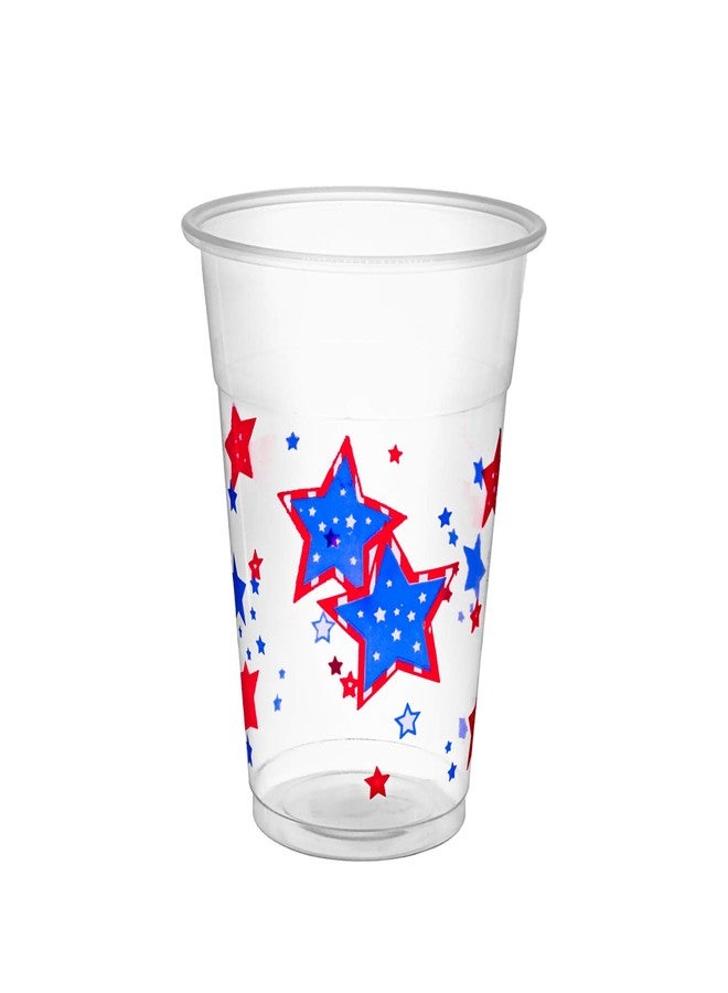 Party Essentials Soft Plastic 16-Ounce Printed Party Cups, Patriotic Stars, 60-Count - Image 1