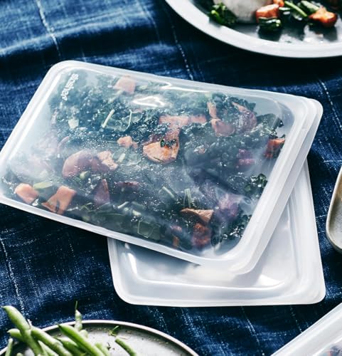 Stasher Premium Silicone Reusable Food Storage Bags, 4-Pack, Clear, Multi-Use Food Storage Bags, Lunch Bag, Travel Containers, BPA Free, Leak-free, Dishwasher-Safe, Eco-friendly - Image 2
