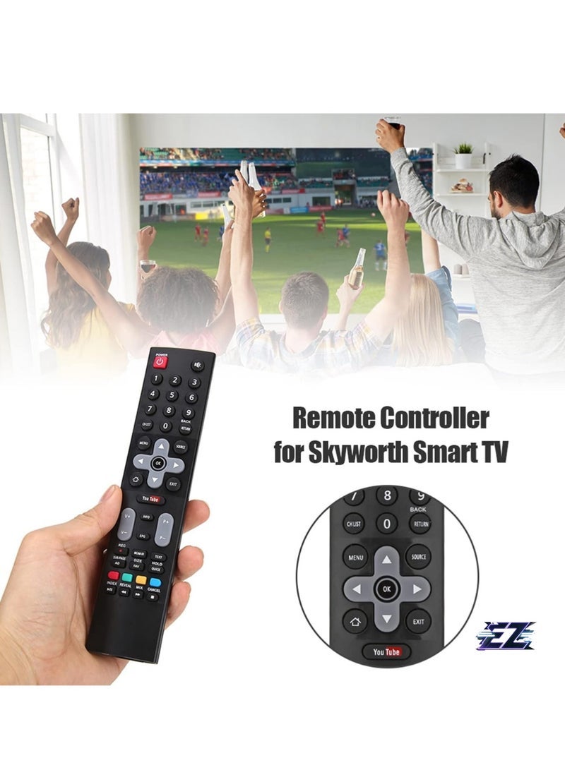 PopZa Replacement Remote Control for Skyworth Smart LCD LED TV with Netflix and YouTube HOF16J234GPD12 with battery - Image 2