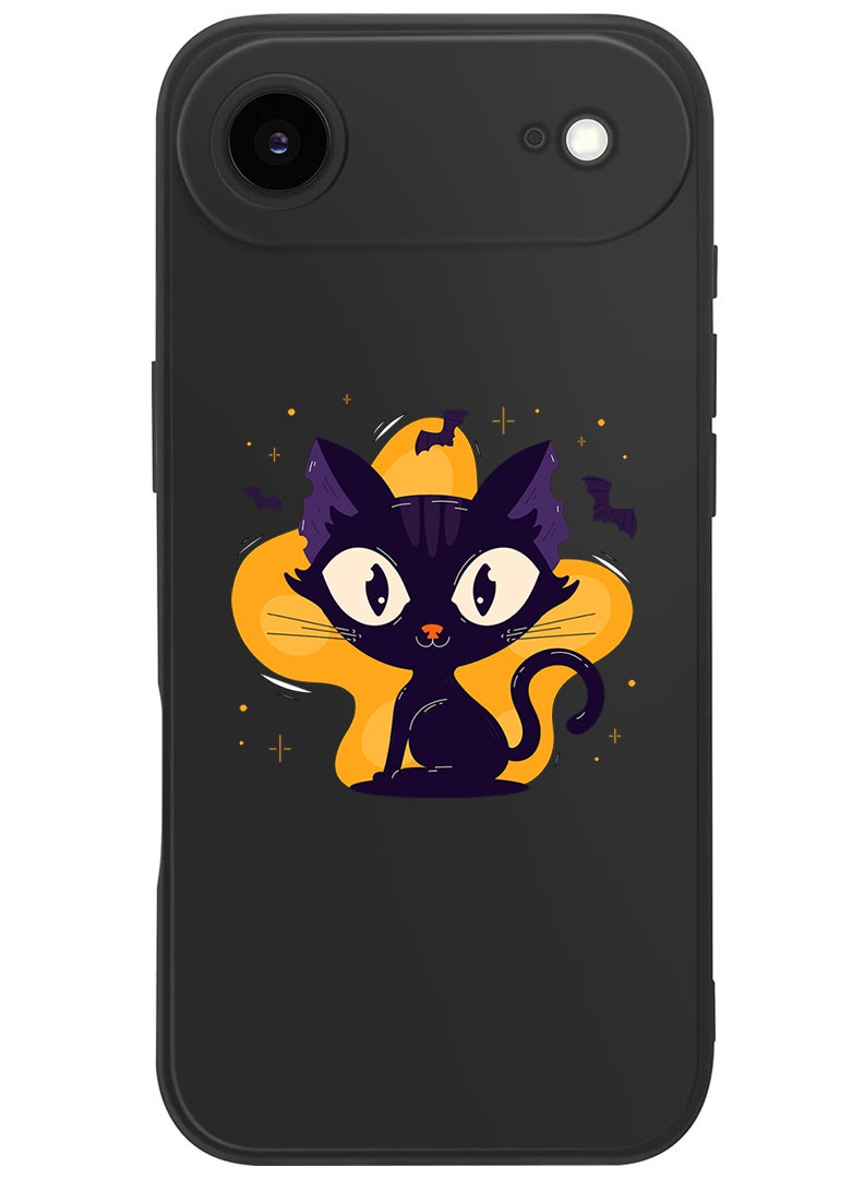 Theodor Protective Slim Fit Case Liquid Silicone Cover with Full Body Protection Anti-Scratch Shockproof Case For Apple iPhone 17 Air (Black) Black Cat Halloween - Image 1