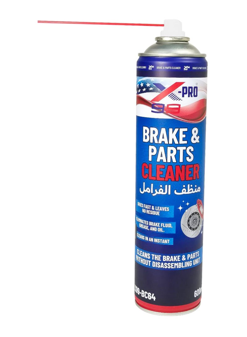 Xpro X-PRO 99 Brake & Parts Cleaner 600ml Brake Cleaner Spray Fast Evaporating Residue Free Cleaning Formula for Brake Calipers Disc Brakes Drum Brakes Metal Parts Automotive Workshop Maintenance Aerosol Cleaner . - Image 3
