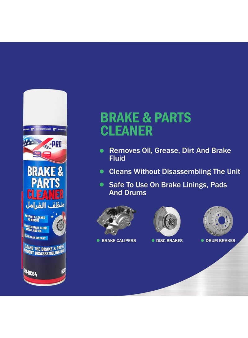 Xpro X-PRO 99 Brake & Parts Cleaner 600ml Brake Cleaner Spray Fast Evaporating Residue Free Cleaning Formula for Brake Calipers Disc Brakes Drum Brakes Metal Parts Automotive Workshop Maintenance Aerosol Cleaner . - Image 5