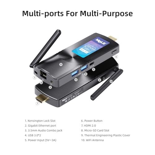 MeLE Stick PC with Win-11-Pro,Fanless Computer PCG02 N100 8GB 128GB,Support 4K HDMI,Auto Power On PXE,Small Micro Desktop Computer on Industry IoT,Business Office,Digital Signage,USB-C,Linux,Ubuntu - Image 2