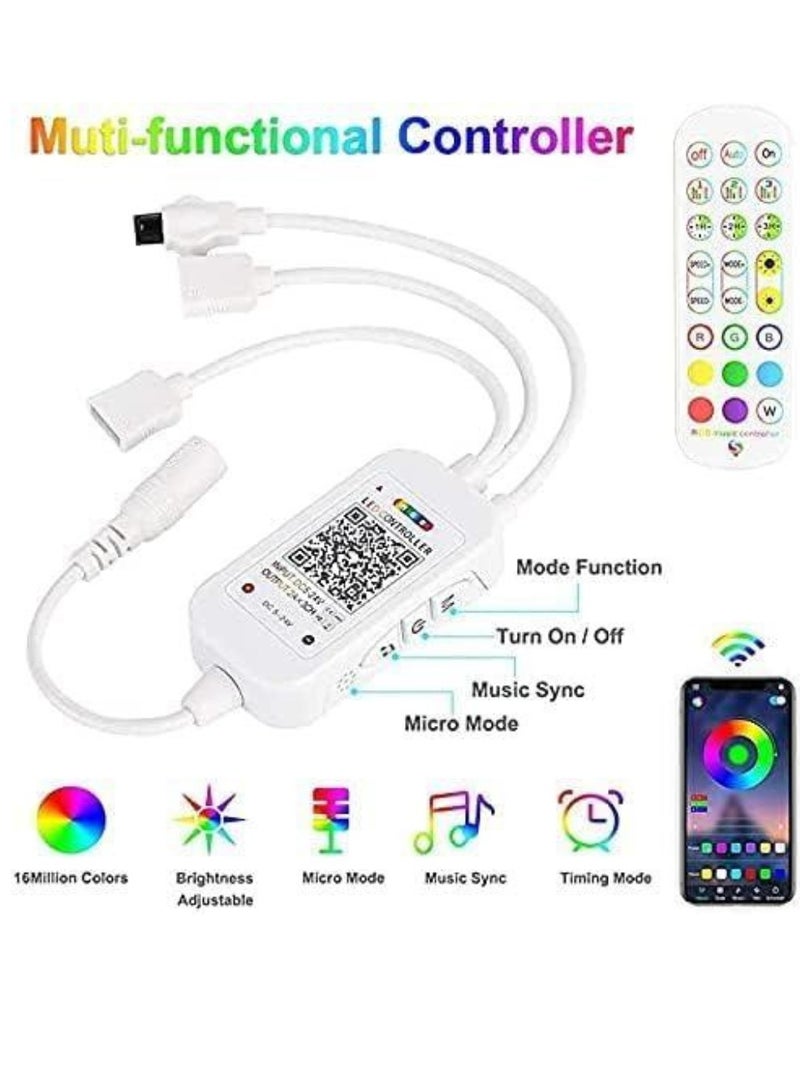 ELTRAZONE أضواء شريط LED الجديدة بتغيير الألوان RGB – أضواء الألعاب النارية المتزامنة مع الصوت الموسيقي بتقنية البلوتوث مع جهاز التحكم عن بُعد، DC 5V شريط LED USB لتزيين المنزل، الحفلات، الواجهة، النوافذ والعطلات - Image 3