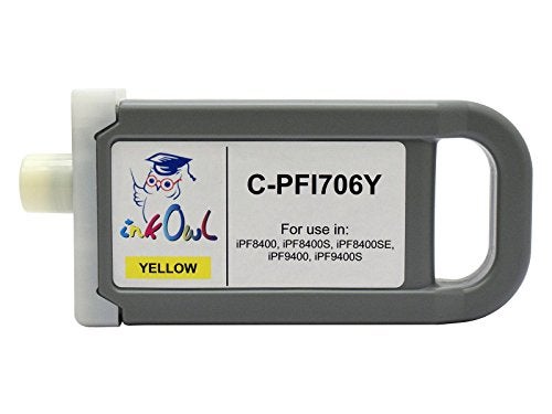 InkOwl Compatible Ink Cartridge Replacement for Canon PFI-706Y (700ml, Yellow) for iPF8400, iPF8400S, iPF8400SE, iPF9400, iPF9400S Printers - Image 2