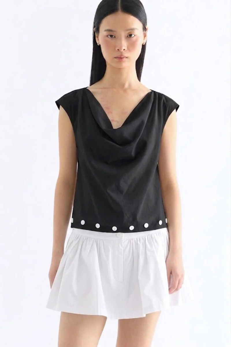 ذا اديتورز ماركت Gwen Buttoned Cowl-Neck Top