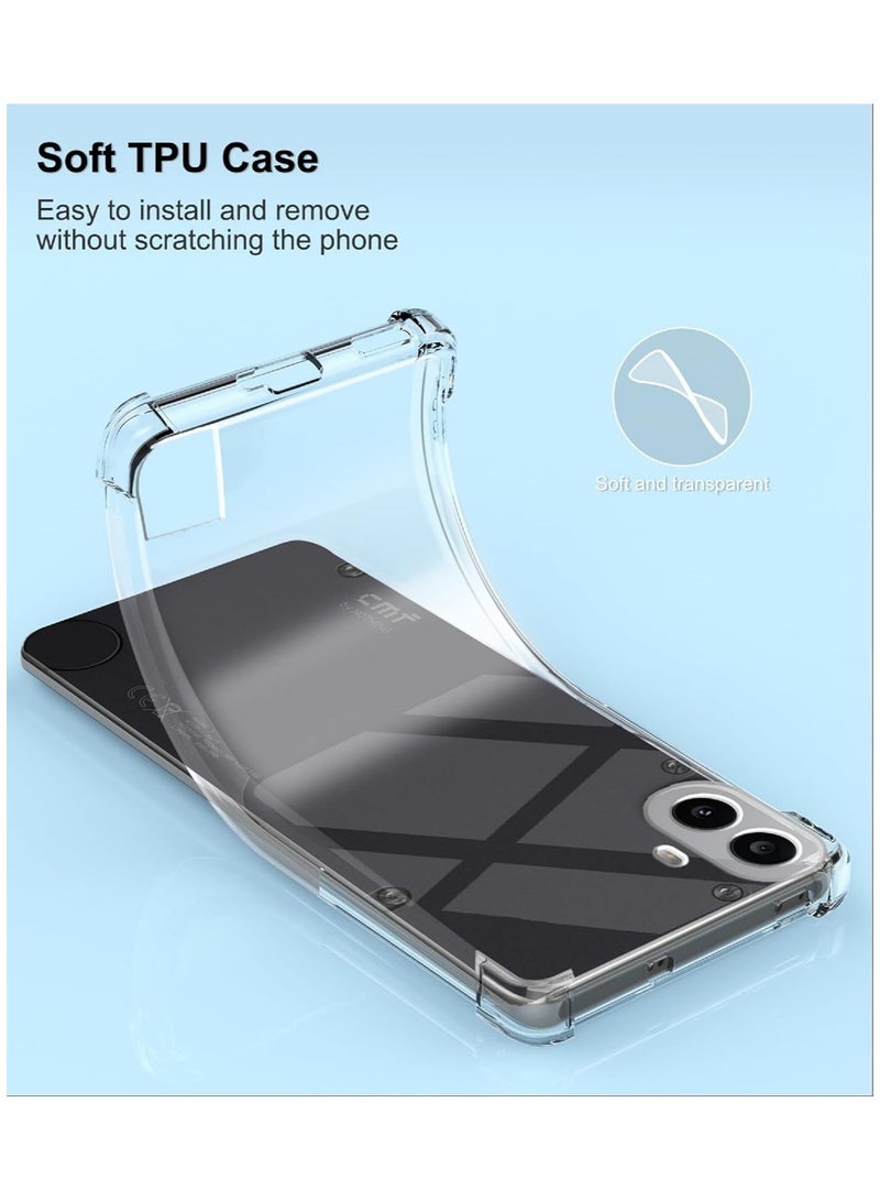 general Transparent Case with Nothing Compatible CMF Phone 1, [With 2-pcs Screen Protector] TPU Ultra Slim Case Cover, Air Cushion [Not Easy to Turn Yellow] Shockproof Phone Case - Image 2