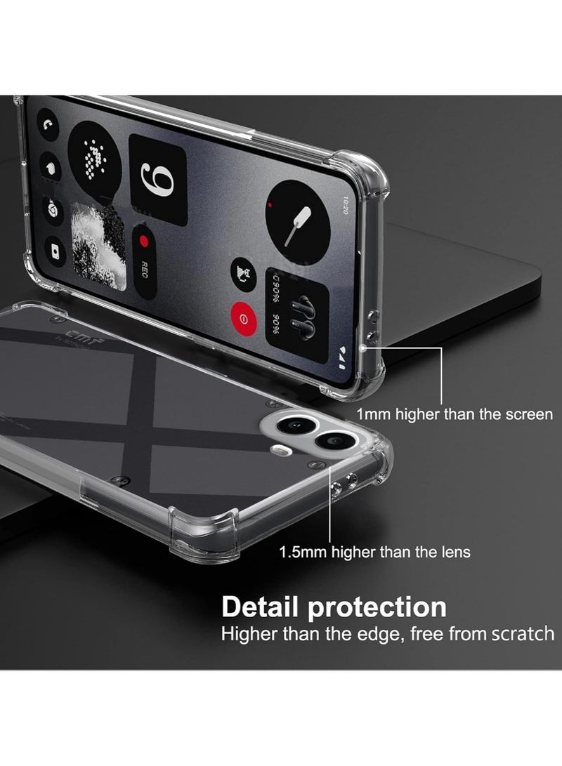 general Transparent Case with Nothing Compatible CMF Phone 1, [With 2-pcs Screen Protector] TPU Ultra Slim Case Cover, Air Cushion [Not Easy to Turn Yellow] Shockproof Phone Case - Image 4