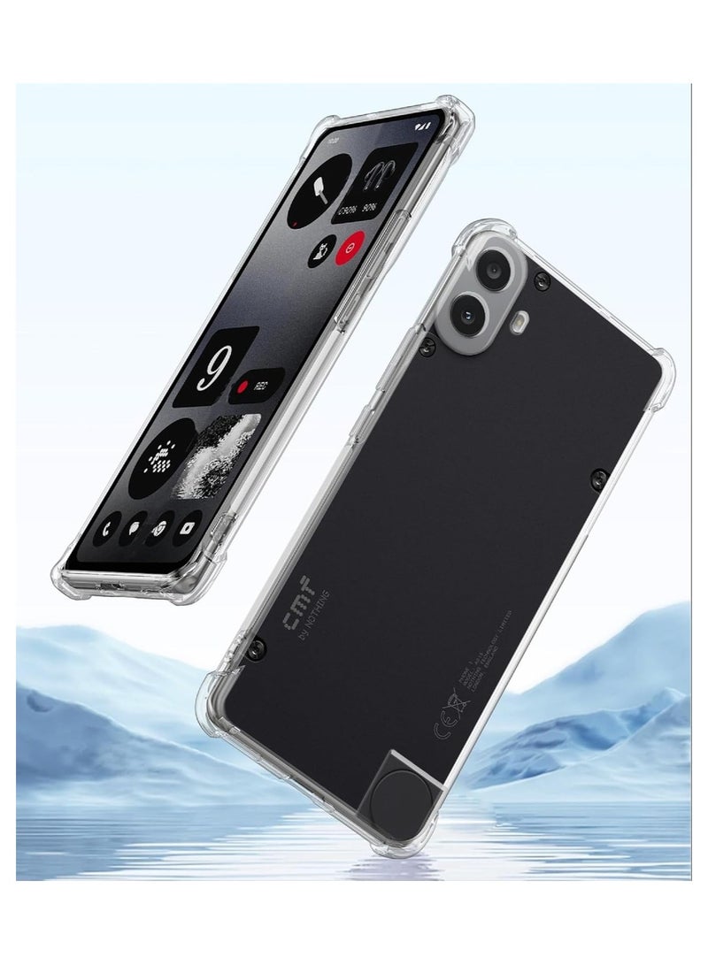 general Transparent Case with Nothing Compatible CMF Phone 1, [With 2-pcs Screen Protector] TPU Ultra Slim Case Cover, Air Cushion [Not Easy to Turn Yellow] Shockproof Phone Case - Image 5