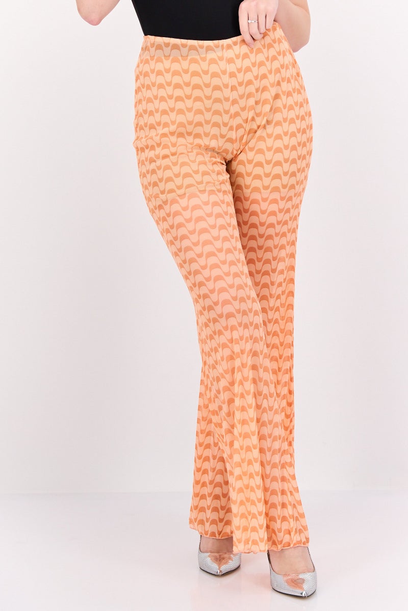 Dippin' Daisy's Women Textured Wide Leg Pant, Orange  - Image 1