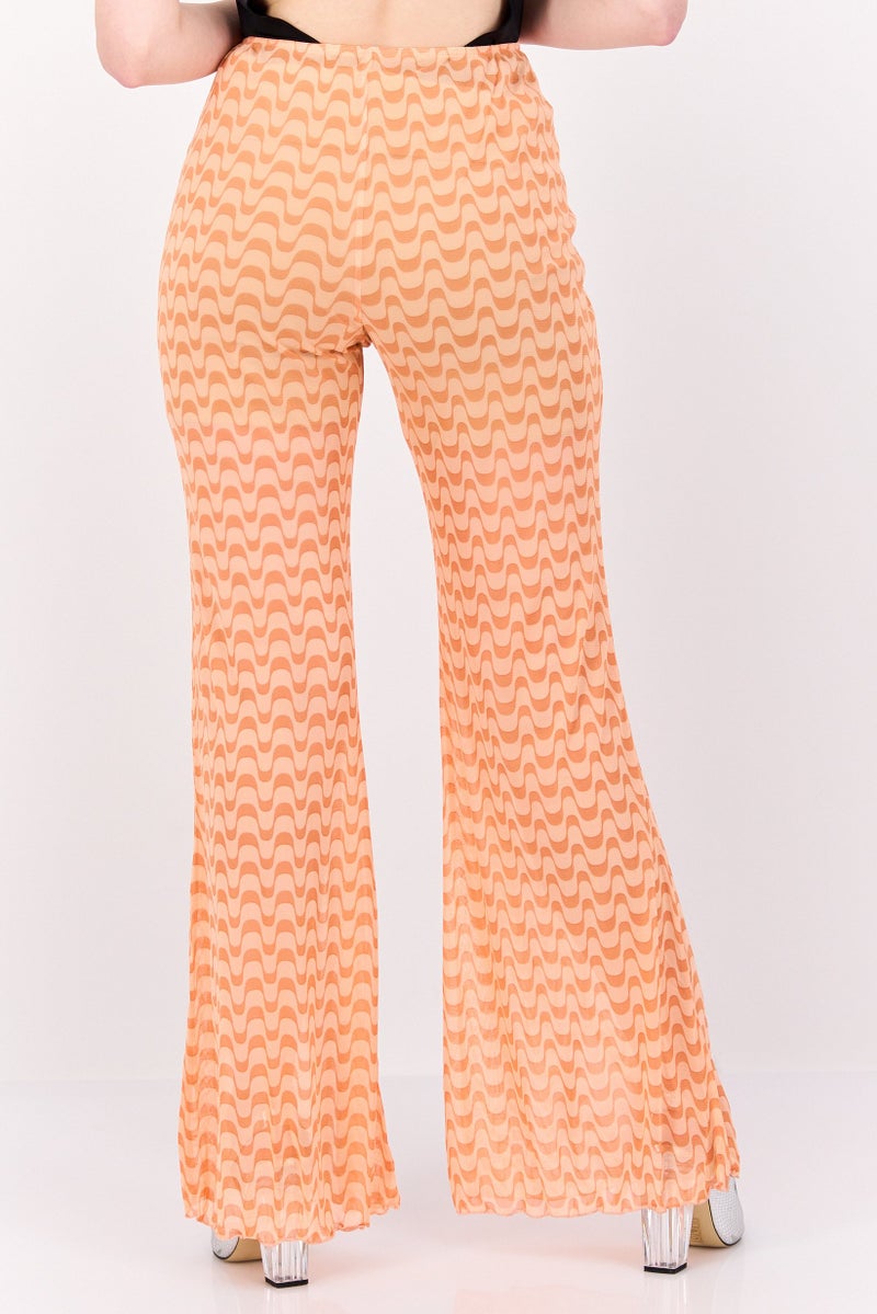 Dippin' Daisy's Women Textured Wide Leg Pant, Orange - Image 3