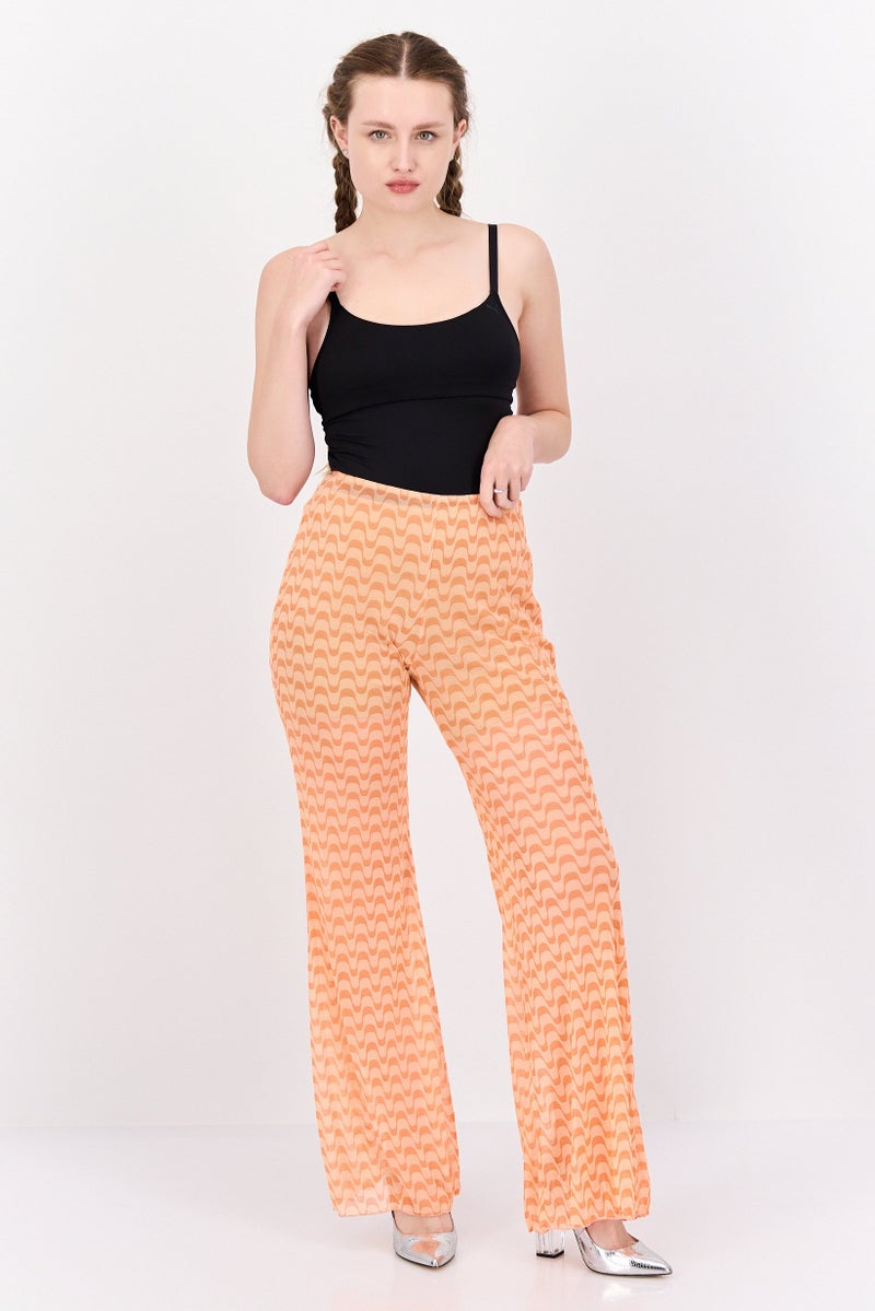Dippin' Daisy's Women Textured Wide Leg Pant, Orange - Image 4